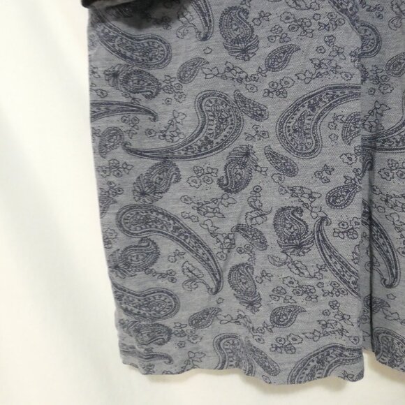 MODANGO MILANO | XXL | Blue Paisley Pattern Short Sleeve Polo Shirt - Picture 6 of 14
